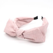 Blush Pink Large Bow Linen Look Headband by Peace of Mind
